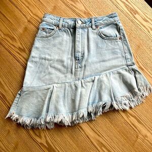 TOPSHOP ASYMMETRIC DENIM SKIRT